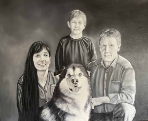 Familien- Portrait in Öl